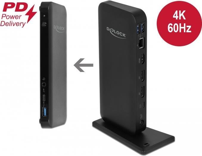Delock USB Type-C DP 1.4 Dockingstation 4K - HDMI / DP 1.4 / USB 3.2 / LAN / PD 3.0 (87746) von Delock