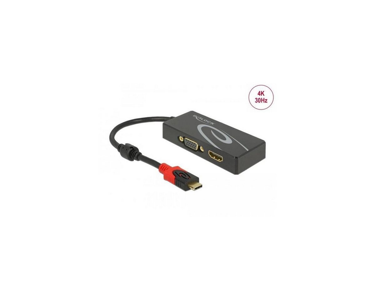 Delock USB Type-C Splitter (DP Alt Mode) > 1 x HDMI + 1 x VGA out Netzwerk-Adapter USB C von Delock