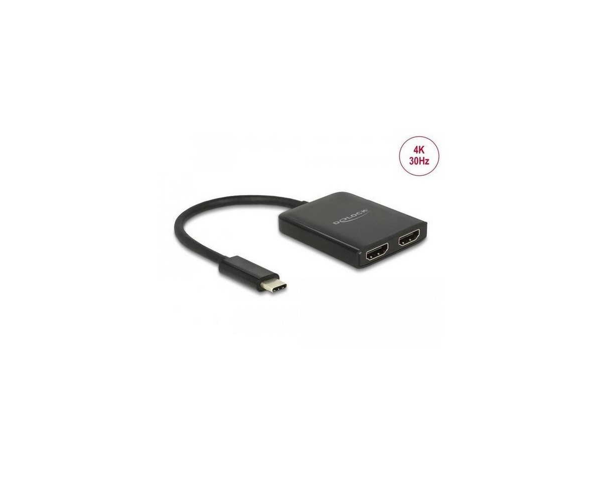 Delock USB Type-C Splitter (DP Alt Mode) > 2x HDMI out 4K 30 Hz Netzwerk-Adapter USB C von Delock