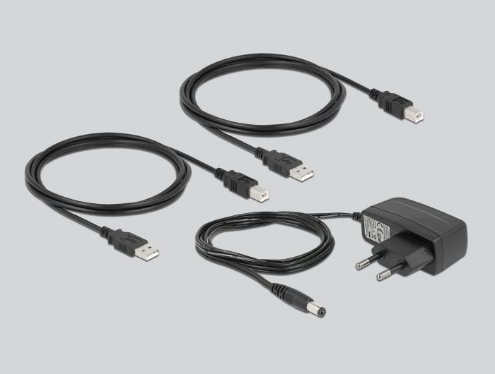 Delock - USB-Umschalter für die gemeinsame Nutzung von Peripheriegeräten - 2 x USB2.0 - wandmontierbar, oberflächenmontierbar (11492) von Delock