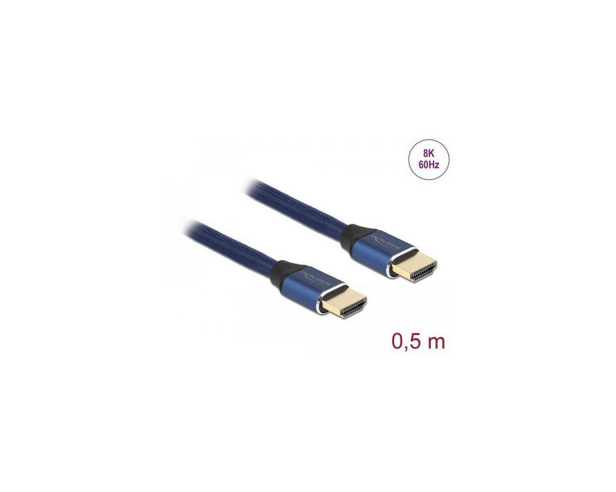 Delock Ultra High Speed HDMI Kabel 48 Gbps 8K 60 Hz, blau, 0,5... HDMI-Kabel, HDMI, HDMI (50,00 cm) von Delock