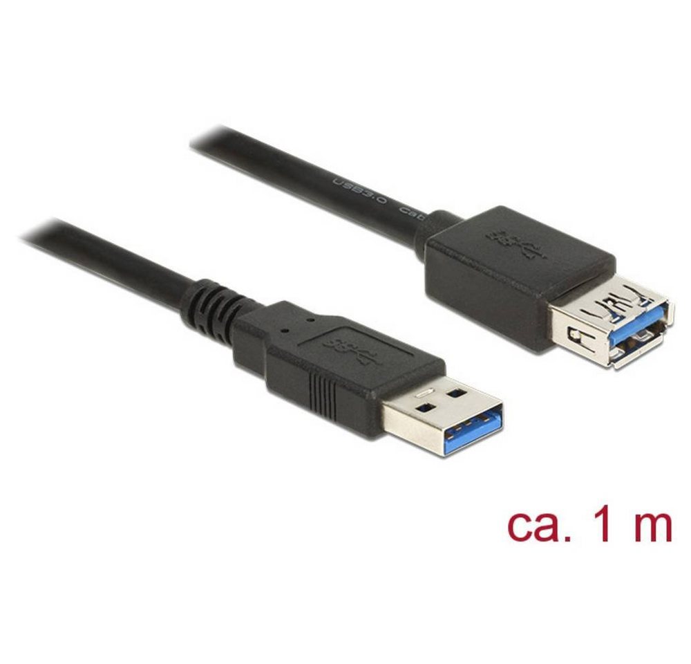 Delock Verlängerungskabel USB 3 Typ-A Stecker - USB 3 USB-Kabel, (1.00 cm), vergoldete Steckkontakte von Delock