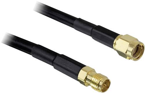 Delock WLAN-Antennen Verlängerungskabel [1x RP-SMA-Stecker - 1x RP-SMA-Buchse] 2.00m Schwarz von Delock