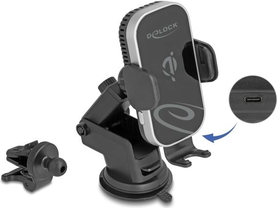 Delock Wireless Car Charger Smartphone Halterung mit Ladefunktion und Kühlung 15 W (66939) von Delock
