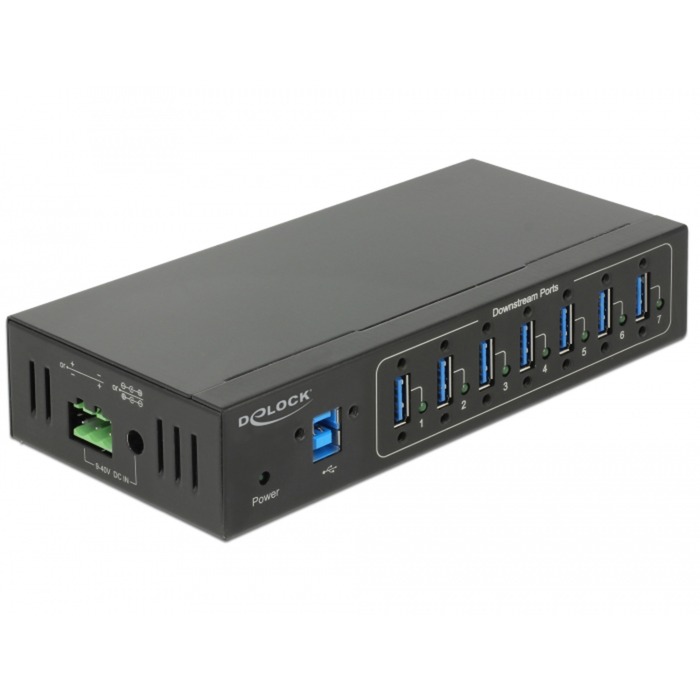 Externer Industrie Hub 7 x USB 3.0 Typ-A, USB-Hub von Delock