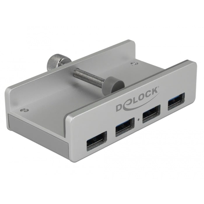 Externer USB 3.0 4 Port Hub mit Feststellschraube, USB-Hub von Delock