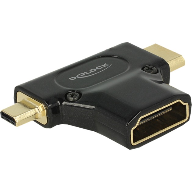 HDMI-A Buchse > HDMI-Mini C + HDMI-Micro D Stecker, Adapter von Delock