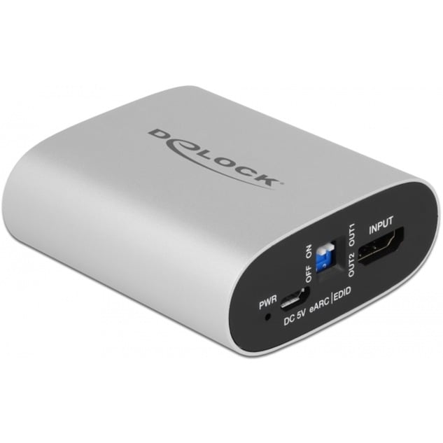 HDMI HD Audio Extractor 4K 60 Hz zu HDMI mit eARC, Adapter HDMI HD Audio Extractor 4K 60 Hz zu HDMI mit eARC, Adapter von Delock