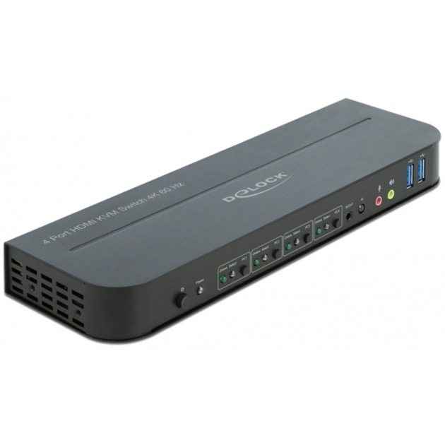 HDMI KVM Switch 4K 60 Hz mit USB 3.0 und Audio, KVM-Switch von Delock