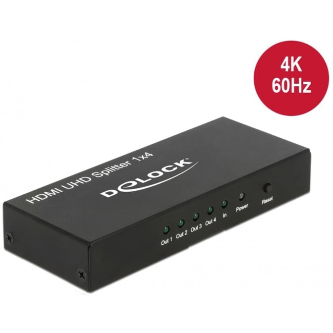 HDMI UHD Splitter 1 x HDMI in > 4 x HDMI out 4K, HDMI Splitter von Delock