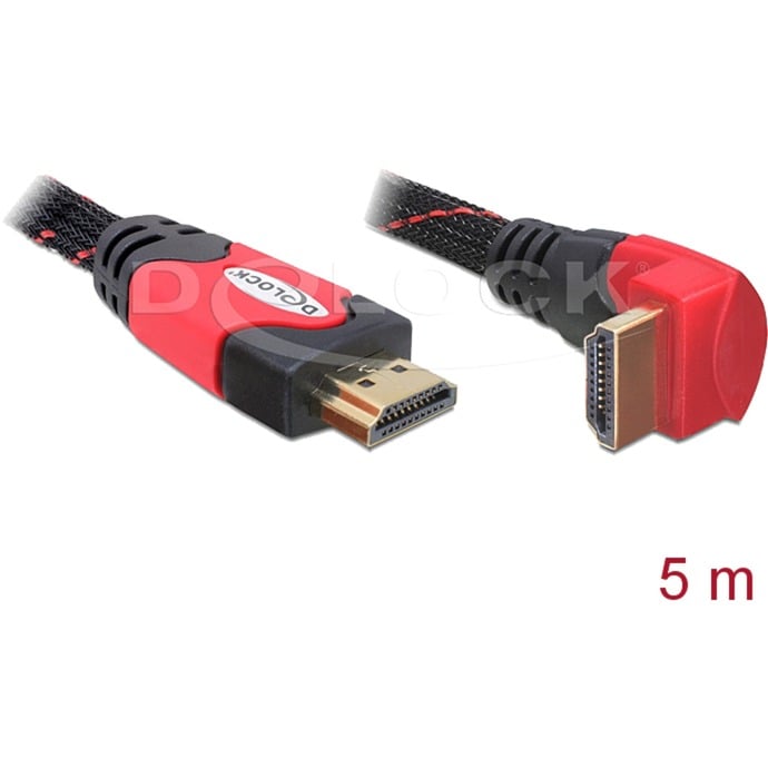 High Speed Kabel HDMI A (Stecker) > HDMI A (Stecker, gewinkelt) 4K von Delock