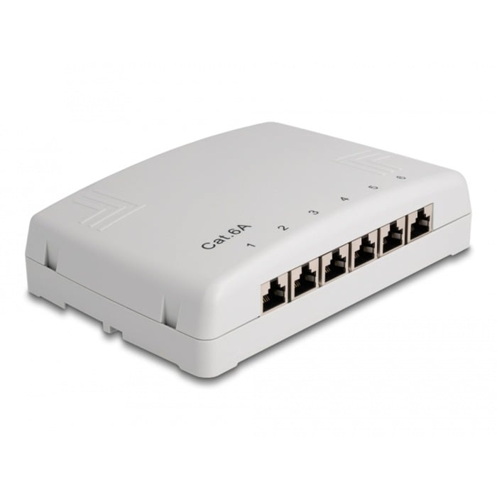 Mini Desktop Patchpanel 6 Port Cat.6a von Delock