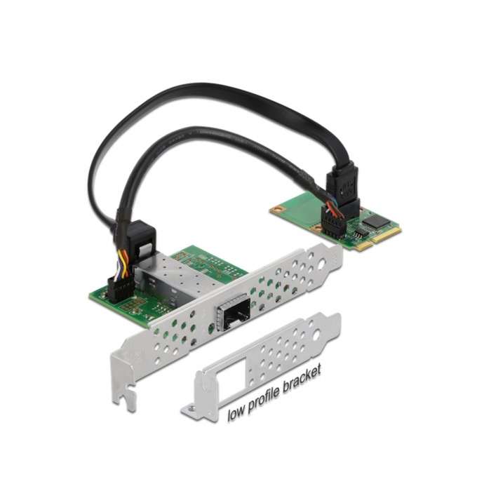MiniPCIe I/O PCIe LAN 1xSFP i210, LAN-Adapter von Delock