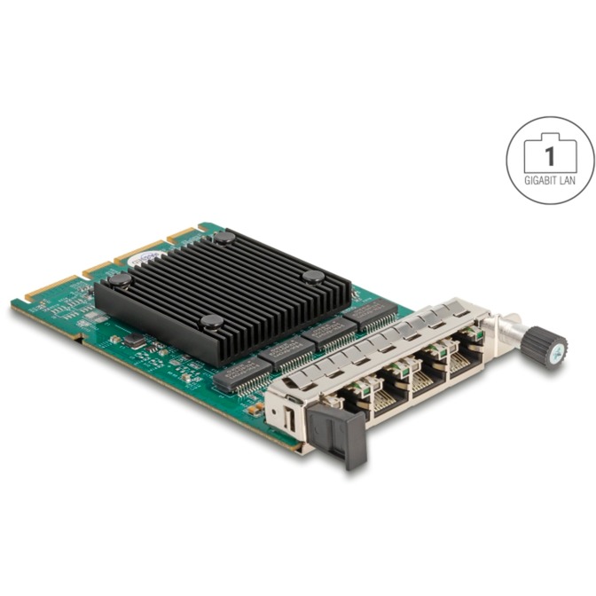 OCP 3.0 Karte zu 4 x RJ45 Gigabit LAN, LAN-Adapter von Delock