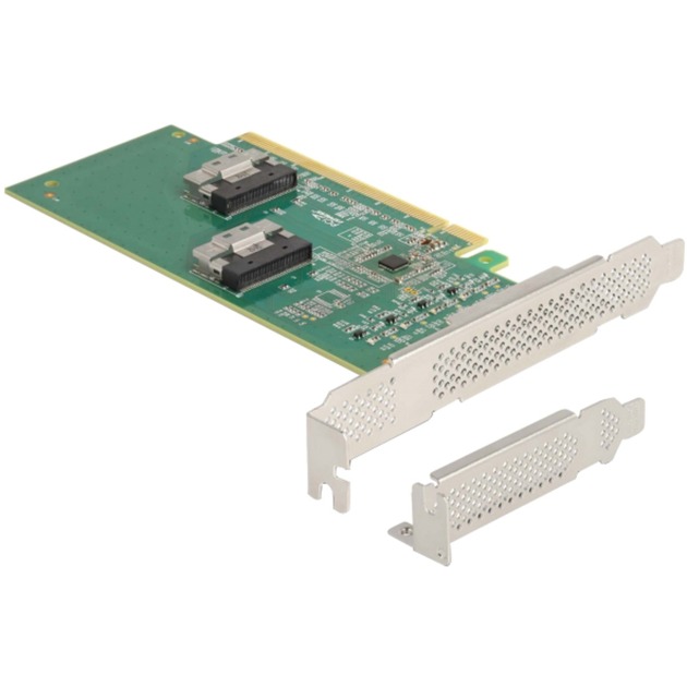 PCI Express 4.0 x16 Karte zu 4 x SFF-8639 NVMe, Controller von Delock