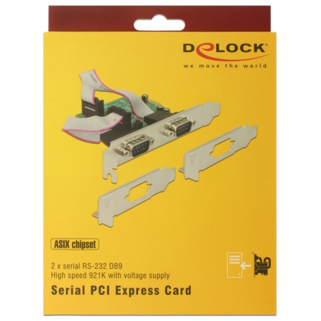 PCI Express Karte > 2 x Seriell RS-232 High Speed 921K, Schnittstellenkarte von Delock