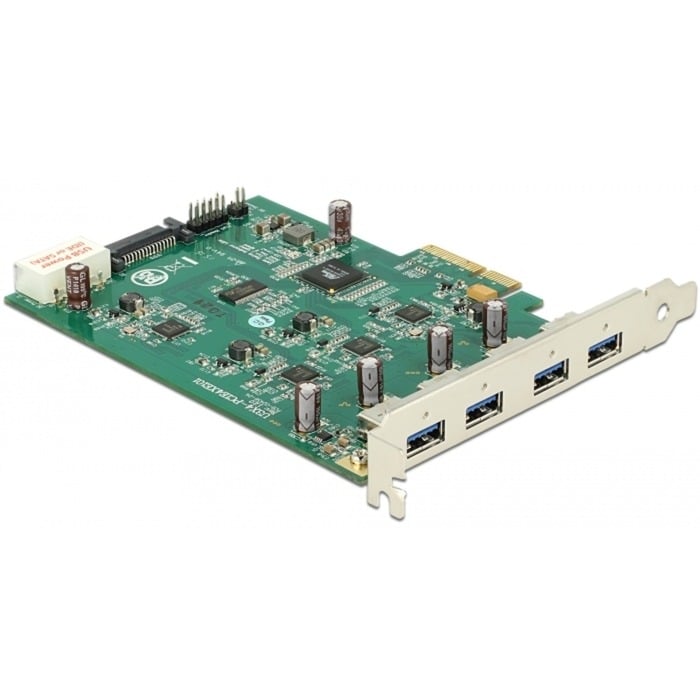 PCI Express Karte x4 > 4 x extern USB-A 3.2 Gen 1 (Quad Channel), USB-Controller von Delock