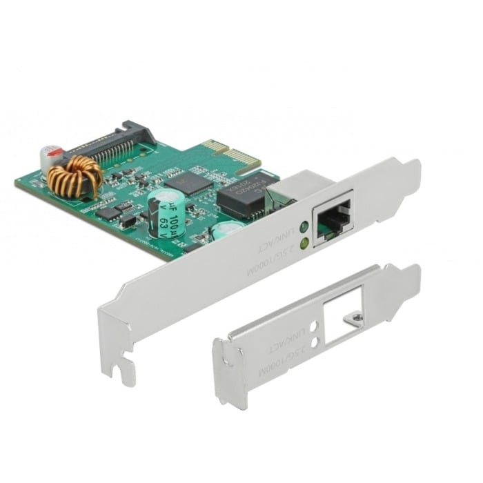 PCI Express x1 Karte 1 x RJ45 2,5 Gigabit LAN PoE+ RTL8125, LAN-Adapter von Delock