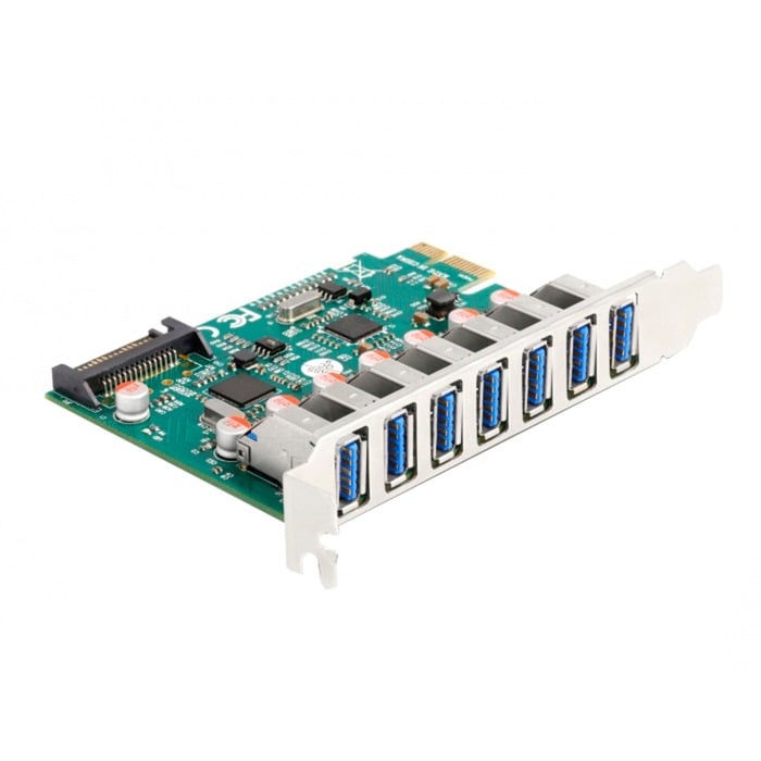 PCI Express x1 Karte zu 7 x extern USB 5 Gbps Typ-A Buchse, USB-Controller PCI Express x1 Karte zu 7 x extern USB 5 Gbps Typ-A Buchse, USB-Controller von Delock