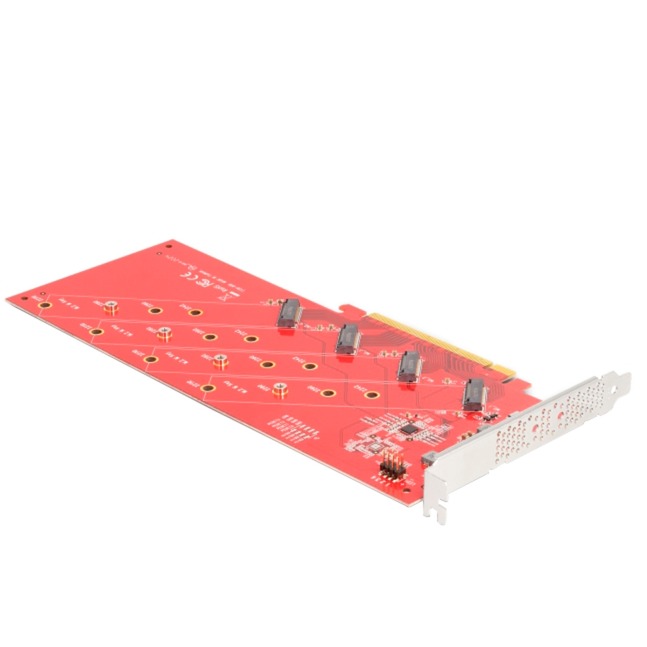 PCI Express x16 Karte auf 4x intern NVMe M.2 Key, Schnittstellenkarte PCI Express x16 Karte auf 4x intern NVMe M.2 Key, Schnittstellenkarte von Delock