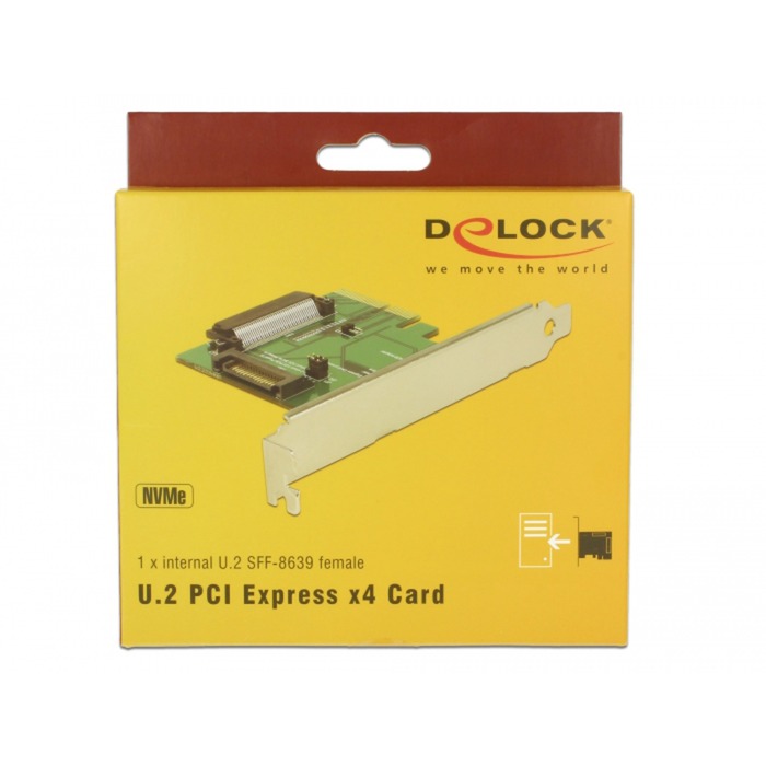 PCI Express x4 Karte > 1 x intern U.2 NVMe SFF-8639 Buchse, Controller von Delock