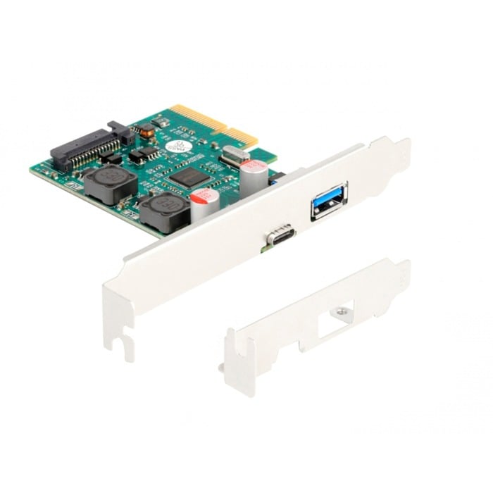 PCI Express x4 Karte zu 1 x extern USB 10 Gbps Type-C Buchse + 1 x extern USB 10 Gbps Typ-A Buchse, USB-Controller PCI Express x4 Karte zu 1 x extern USB 10 Gbps Type-C Buchse + 1 x extern USB 10 Gbps Typ-A Buchse, USB-Controller von Delock