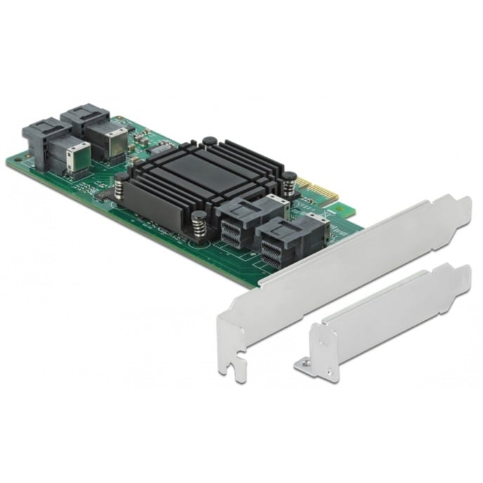 PCI Express x8 Karte zu 4 x intern SFF-8643 NVMe LP, Controller PCI Express x8 Karte zu 4 x intern SFF-8643 NVMe LP, Controller von Delock