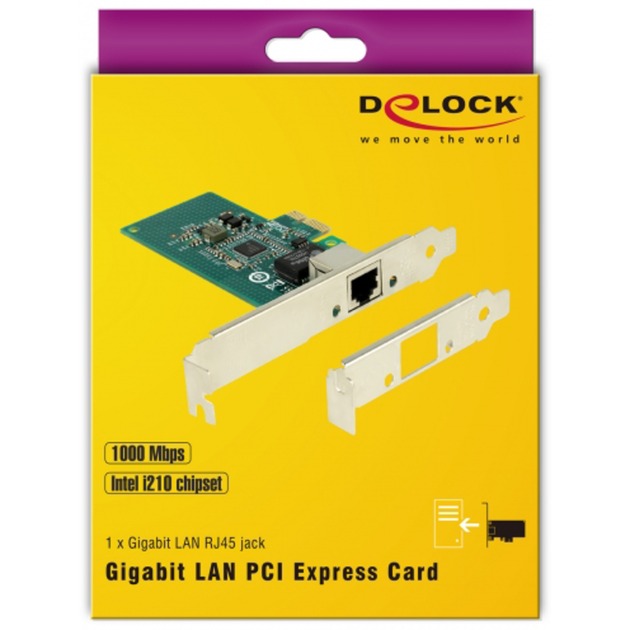 PCIe > 1 x Gigabit LAN, LAN-Adapter von Delock