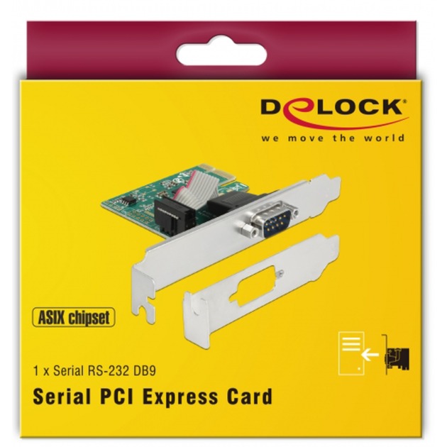 PCIe > 1 x Seriell RS-232, Adapter von Delock
