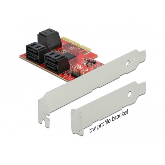 PCIe 6P SATA PCIe x4Karte - LP, Controller von Delock