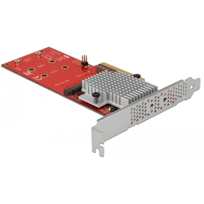 PCIe x8>2x int. NVMe M.2 Key M LP, Adapter von Delock