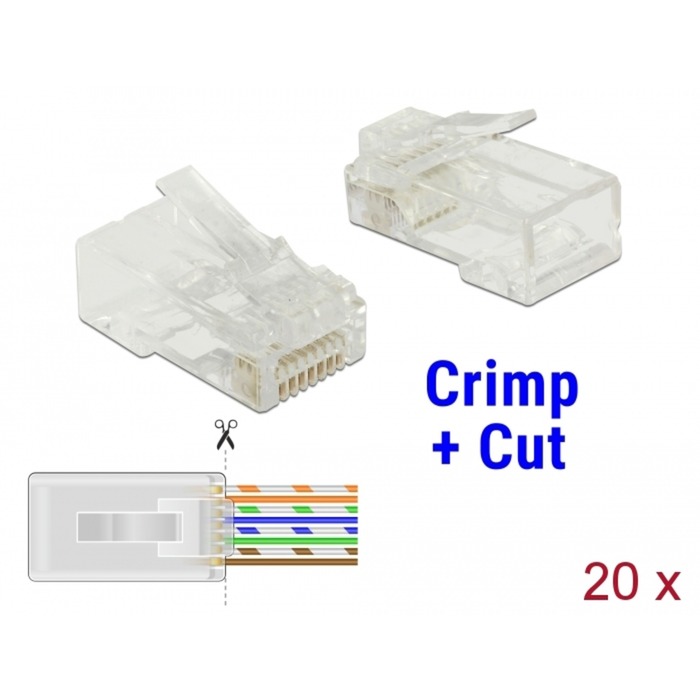 RJ-45 Crimp+Cut Stecker Cat.5e UTP von Delock