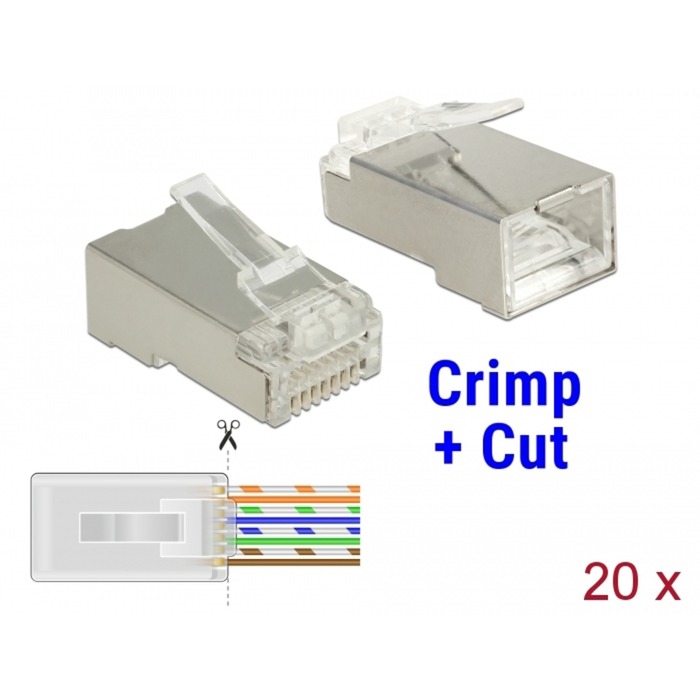 RJ-45 Crimp+Cut Stecker Cat.6 STP von Delock