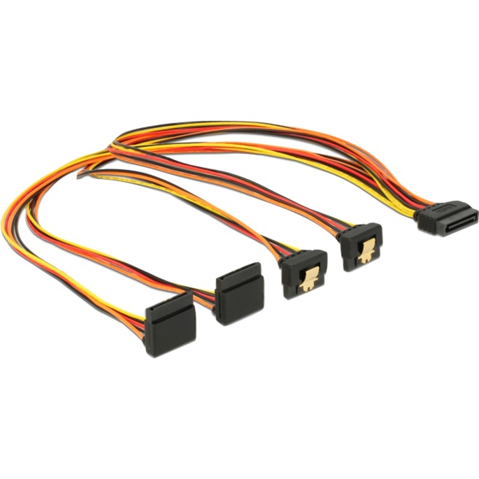 SATA 15Pin > 2x unten + 2x oben, gewinkelt, Kabel von Delock