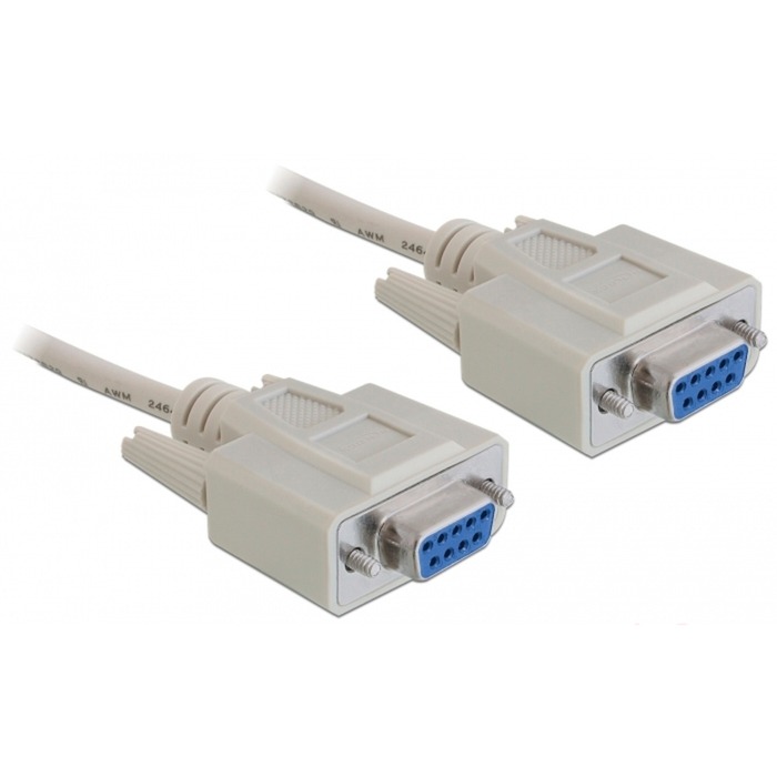 Seriell Nullmodem 9 pin female auf 9 pin female 1.8 m, Kabel von Delock