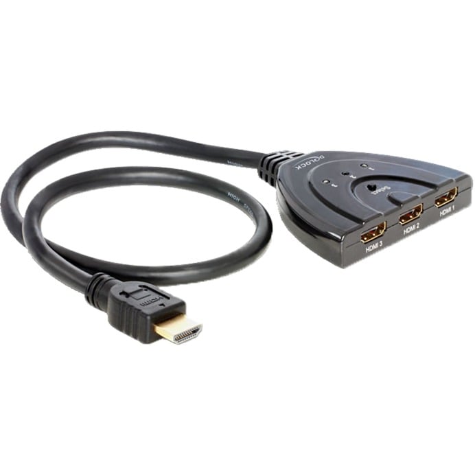 Switch HDMI-A Stecker > 3x HDMI-A Buchse, HDMI Switch von Delock