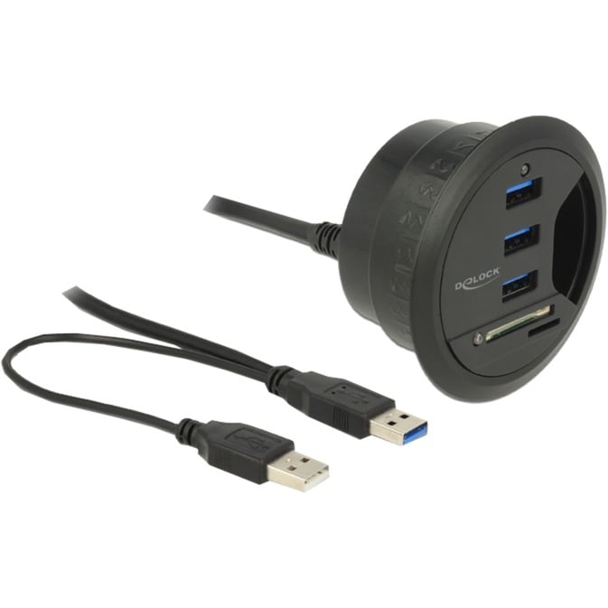 Tisch-Hub 3 Port USB 3.0, Kartenleser von Delock