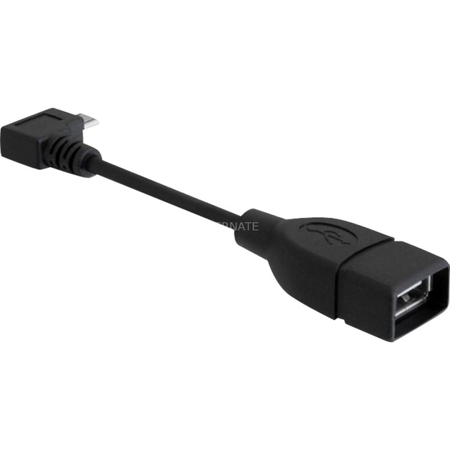 USB 2.0 Adapter, Micro USB Stecker 90° > USB-A Buchse von Delock