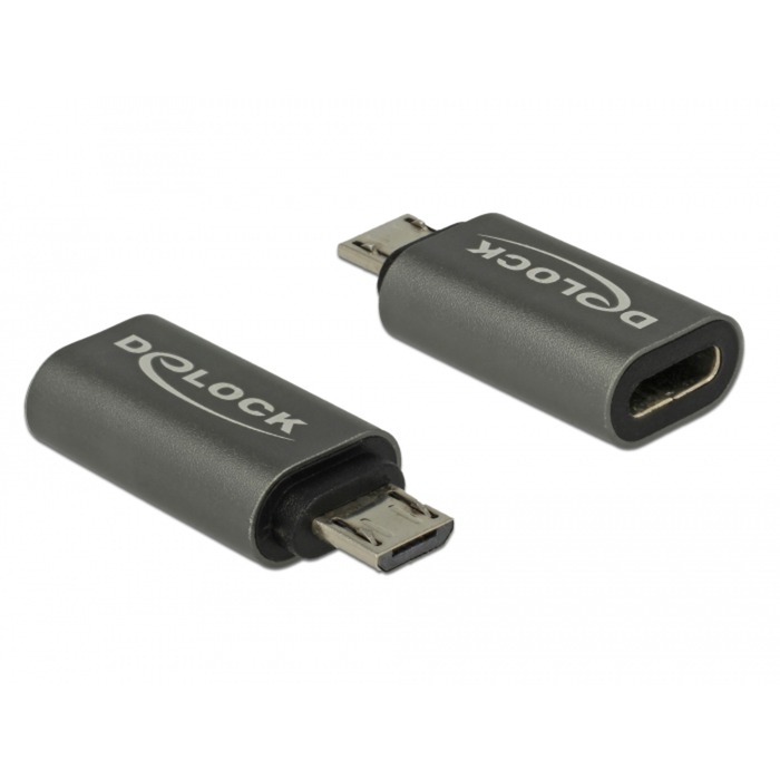 USB 2.0 Adapter, Micro-USB Stecker > USB-C Buchse von Delock