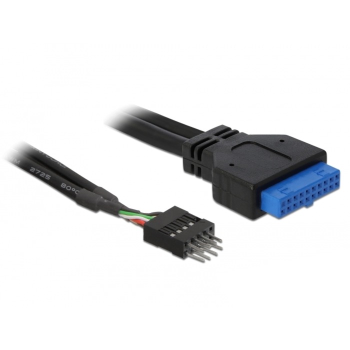 USB 2.0 Adapterkabel, 8 Pin Header Stecker > USB 3.2 Pin Header Buchse von Delock