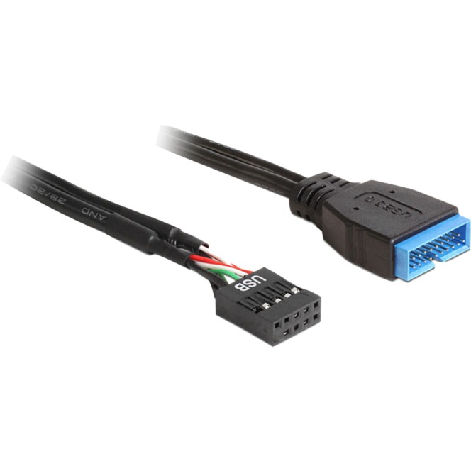 USB 2.0 Adapterkabel, 9 Pin Header Buchse > USB 3.2 Pin Header Stecker von Delock