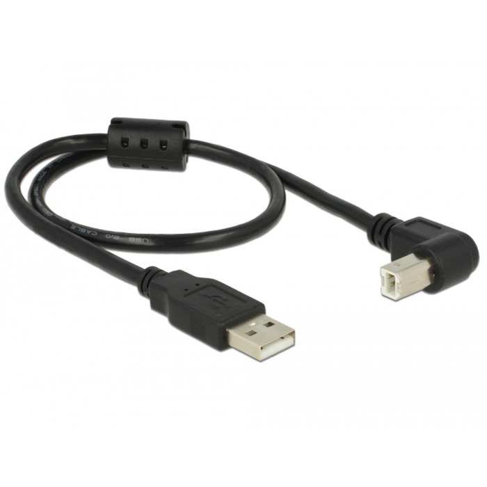 USB 2.0 Kabel, USB-A Stecker > USB-B Stecker 90° von Delock