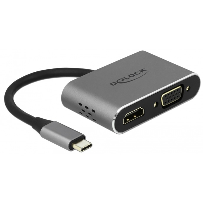 USB 3.2 Gen 1 Adapter, USB-C Stecker > USB-A + USB-C + HDMI + VGA Buchse von Delock