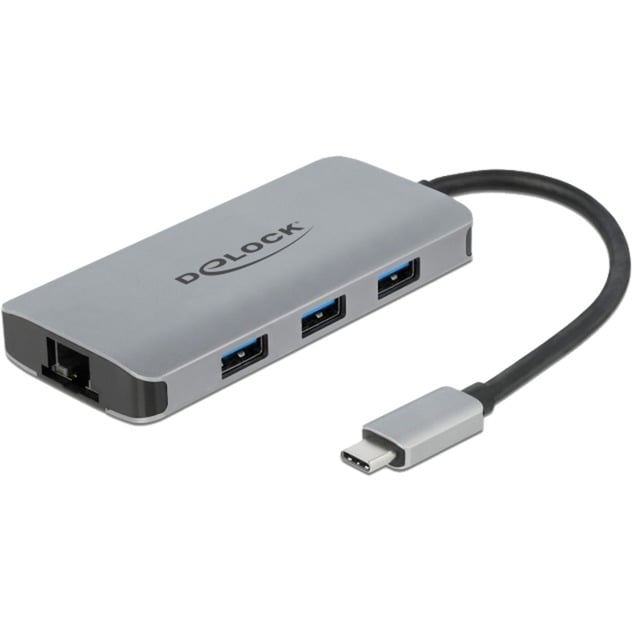 USB 3.2 Gen 1 Hub mit 4 Ports und Gigabit LAN und PD, Dockingstation USB 3.2 Gen 1 Hub mit 4 Ports und Gigabit LAN und PD, Dockingstation von Delock
