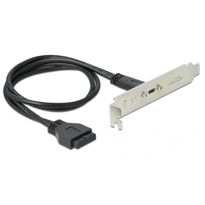 USB 3.2 Gen 1 Slotblende, 19 Pin Buchse > USB-C Buchse von Delock