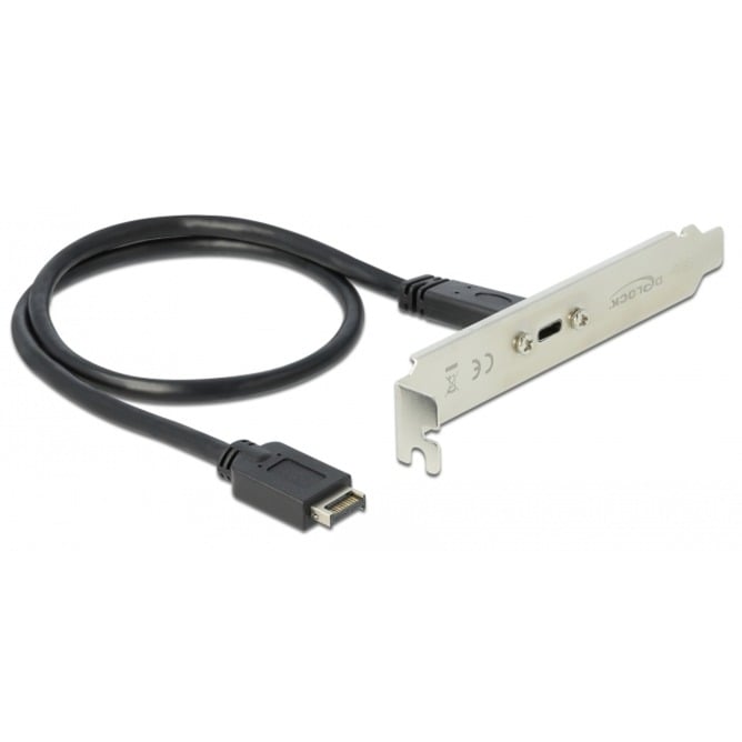 USB 3.2 Gen 2 Slotblech, Key A Stecker > USB-C Buchse, Kabel von Delock