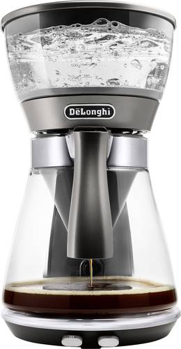 DeLonghi ICM17210 Clessidra Kaffeemaschine Glas, Silber-Grau Fassungsvermögen Tassen=10 von Delonghi