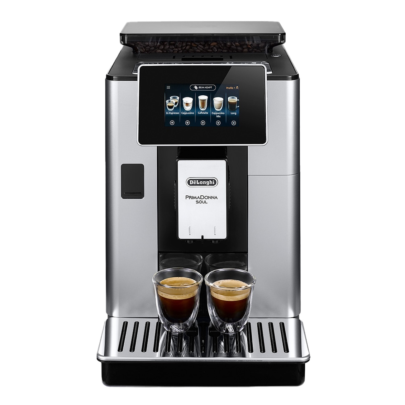 Delonghi PrimaDonna Soul ECAM 610.55.SB | Kaffeevollautomat mit Cappuccinatore | 1450 Watt | 19 bar Druck | 2.2 Liter Wasserbeh?lter | Intensit?tseinstellungen von Delonghi