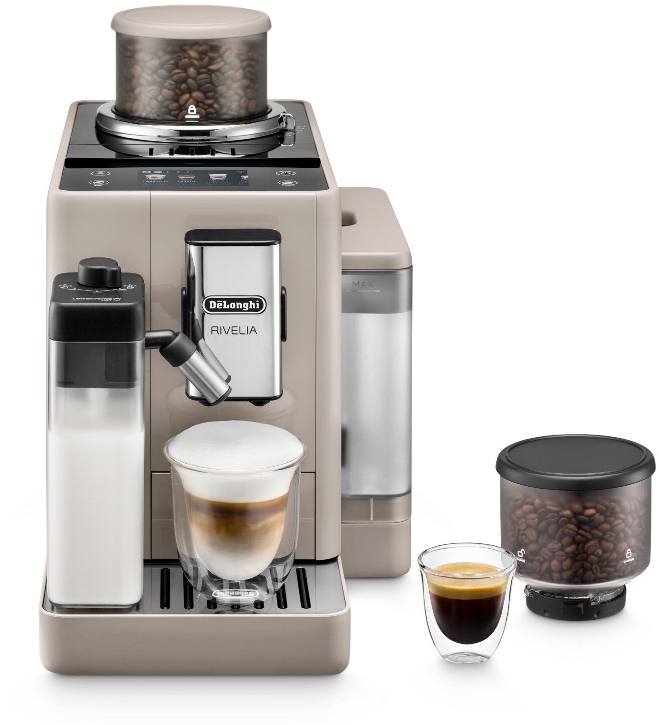 EXAM440.55.BG Rivelia Milk Kaffee-Vollautomat sand beige von Delonghi