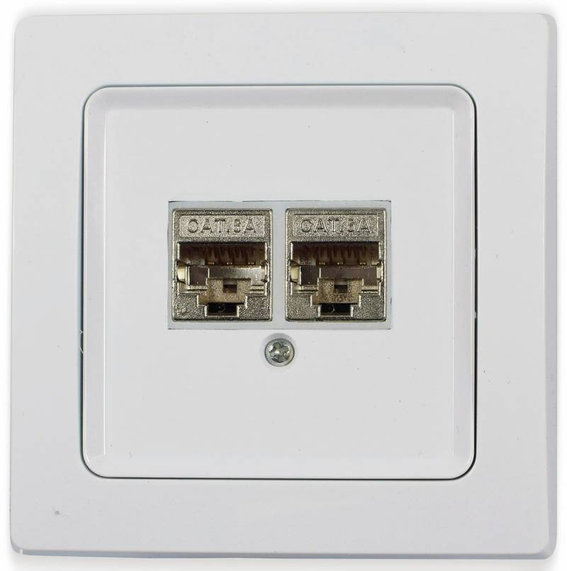DELPHI RJ45-Doppeldose, CAT.6, weiß von Delphi